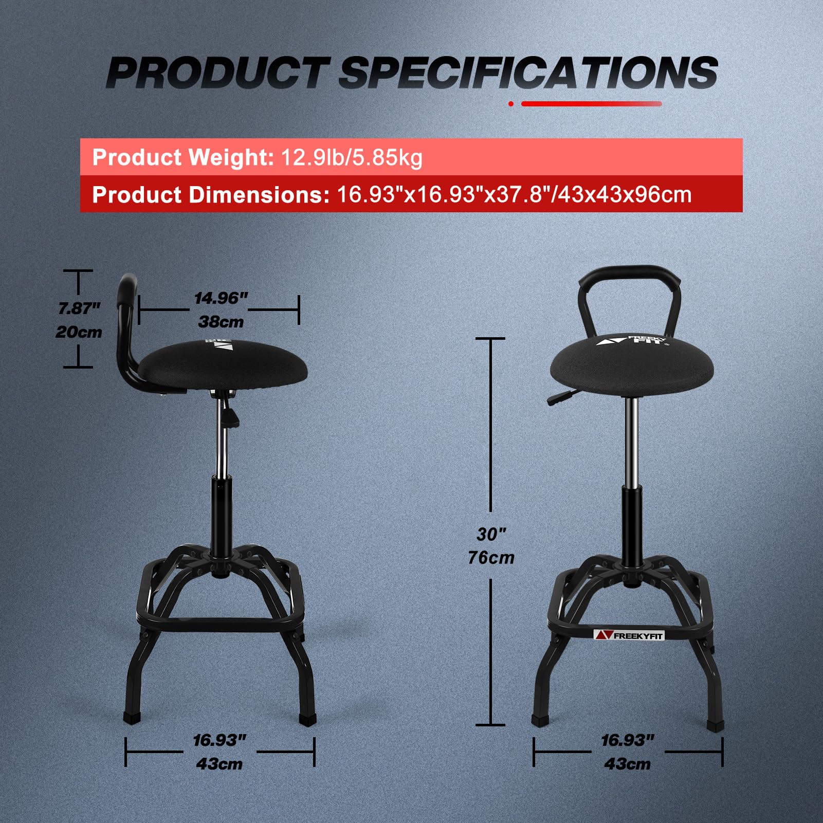 FreekyFit Stool waterproof PVC seat cleans easily after spills