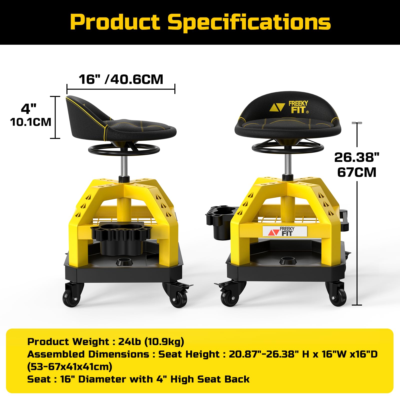 FreekyFit 360-degree swivel supports quick positioning around your project.