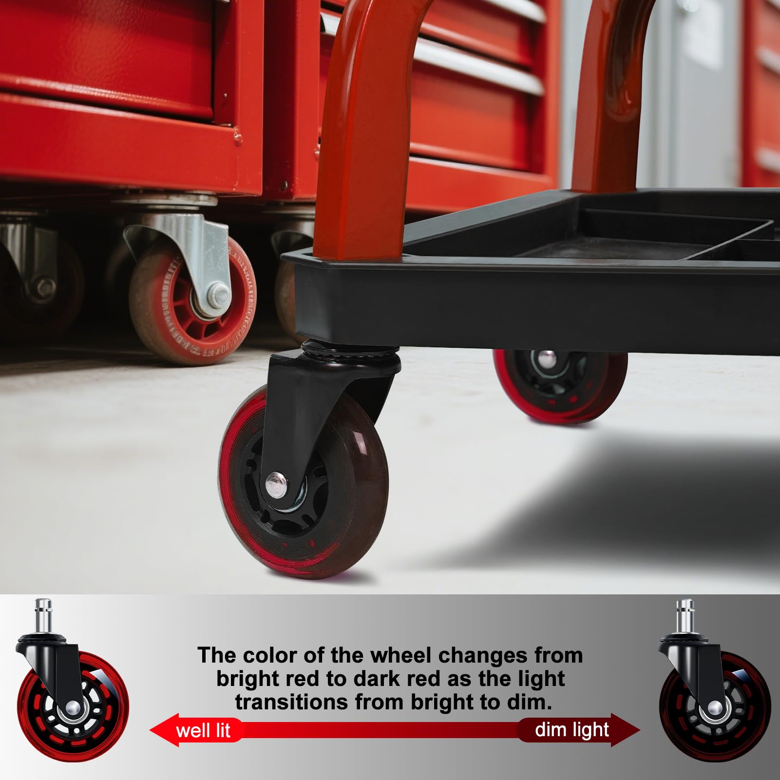 FreekyFit rolling stool capable of 330 lbs for heavy use.