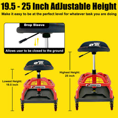 FreekyFit rolling stool with 360° swivel for versatile positioning.