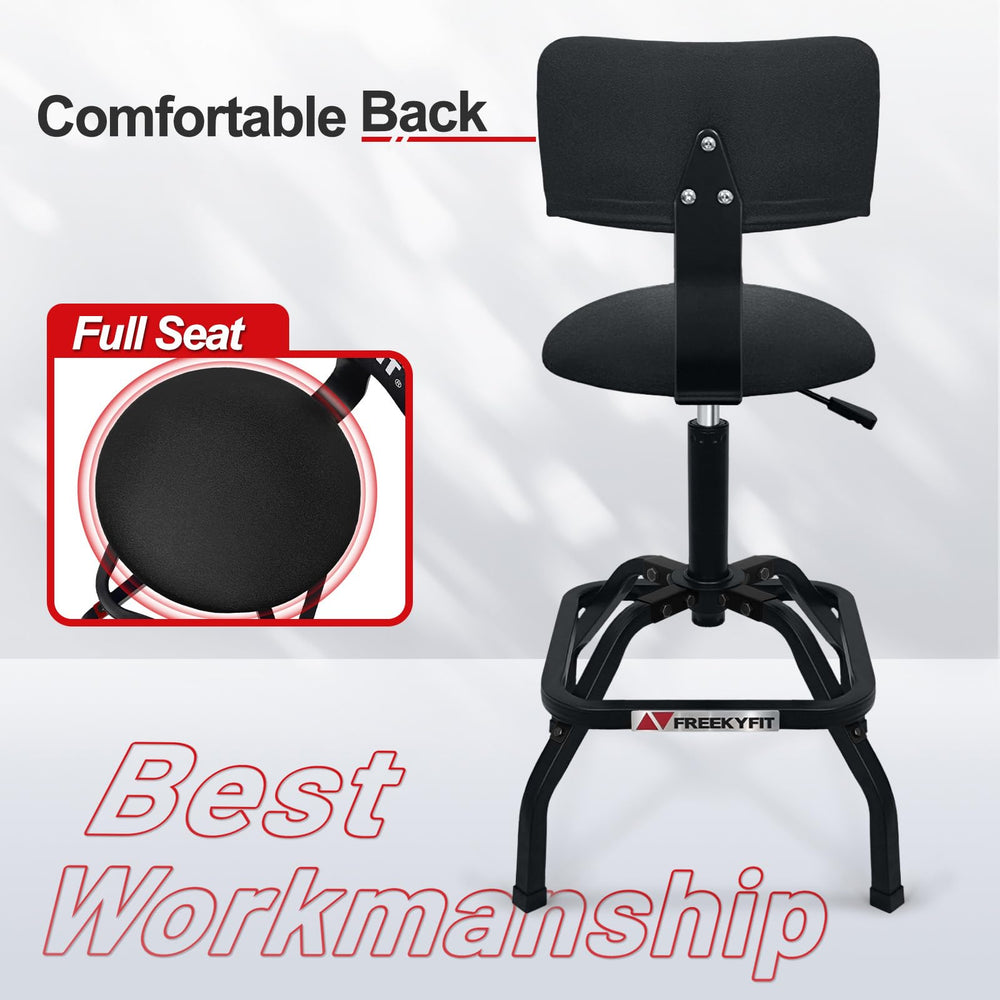 FreekyFit 300 lbs capacity on heavy-duty shop stool