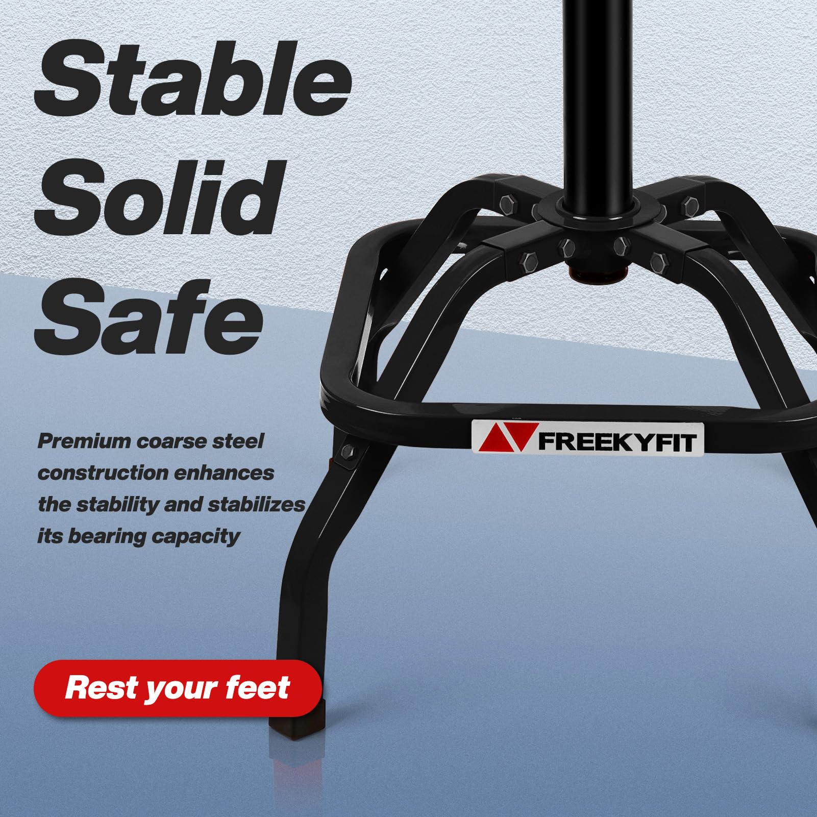 FreekyFit 300 lbs capacity shop stool suitable for a range of users