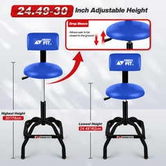 FreekyFit blue seat with memory foam padding for all-day comfort