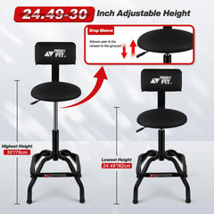 FreekyFit shop stool with large padded seat for extended comfort