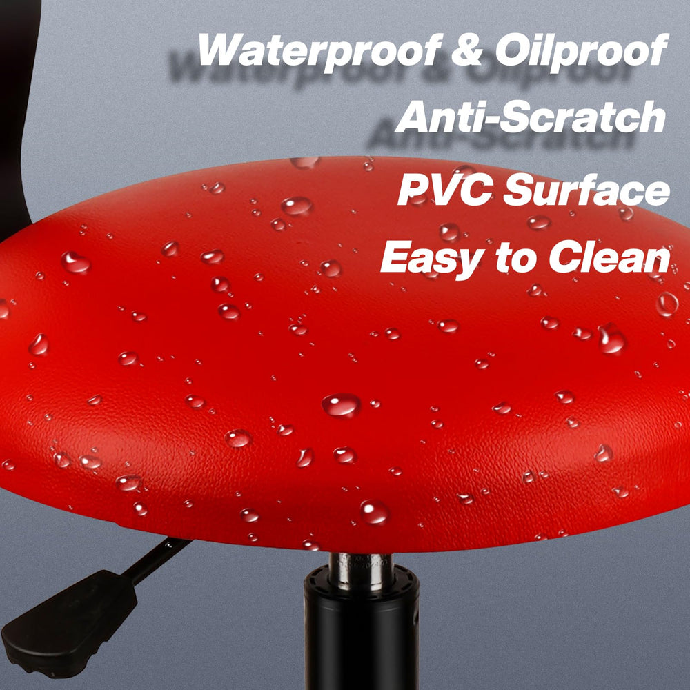 FreekyFit Shop Stool waterproof PVC seat cleans easily after spills.