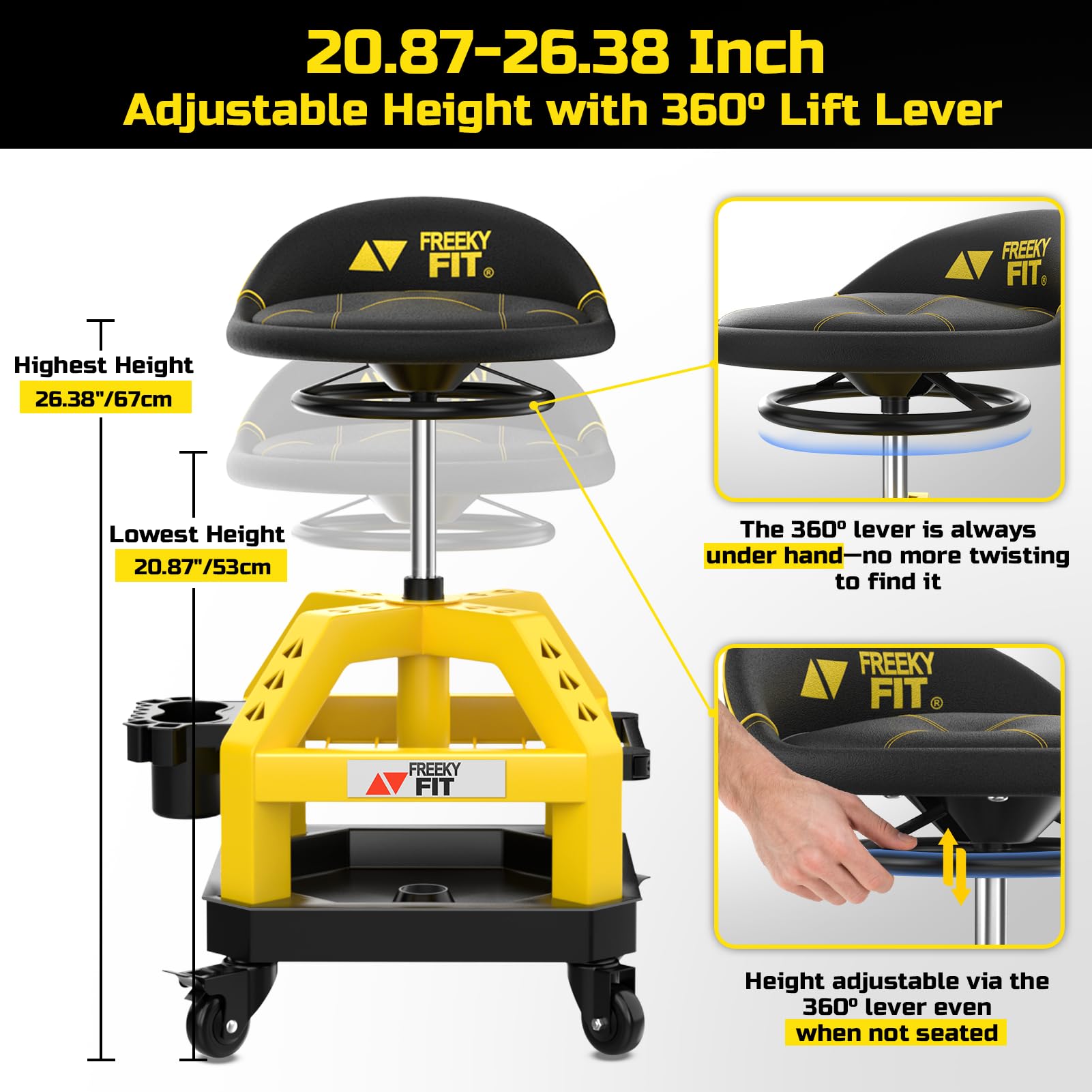 FreekyFit two-tier trays keep small parts secure and accessible.