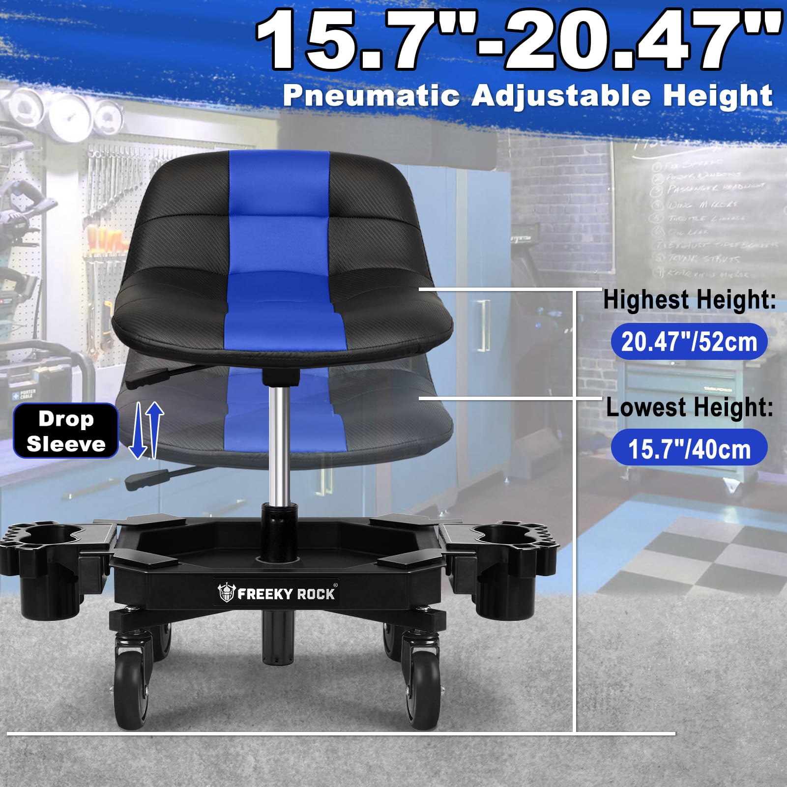 FREEKYROCK adjustable-height pneumatic mechanism enabling ergonomic alignment