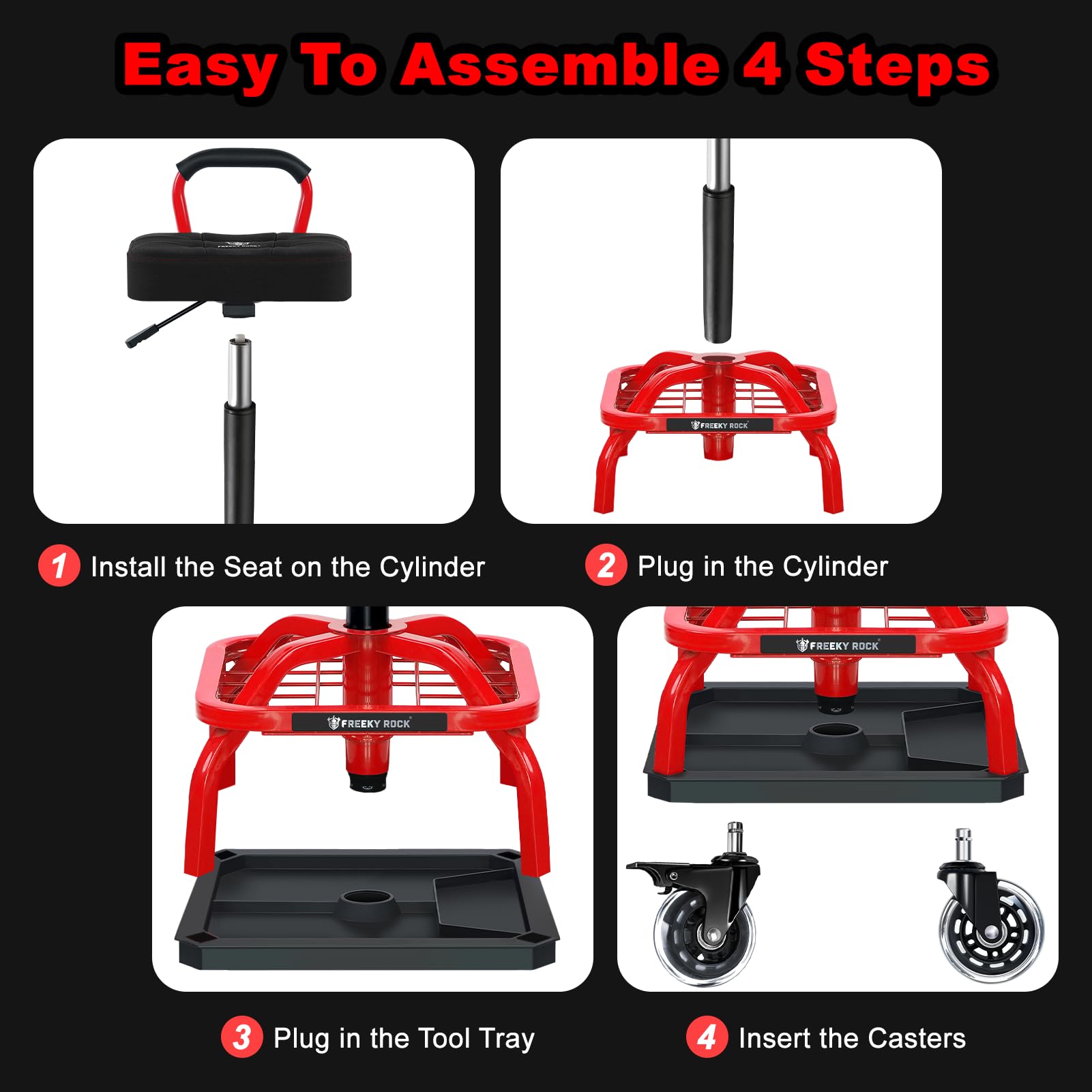 FREEKYROCK chair supports up to 330 lbs for heavy tasks.