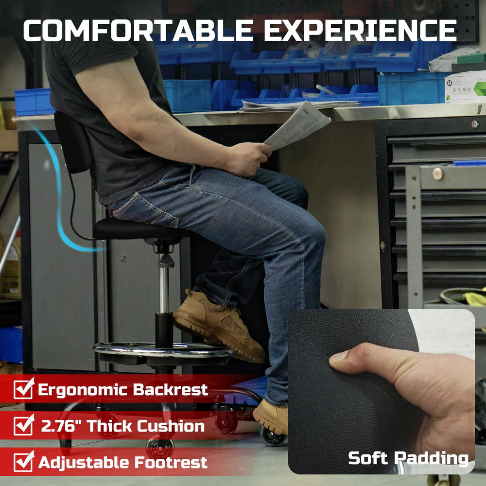 FREEKYROCK heavy-duty steel frame delivers stable seating for demanding jobs.