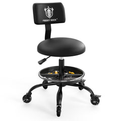 FREEKYROCK rolling shop stool with wheels enables smooth mobility for garage tasks.