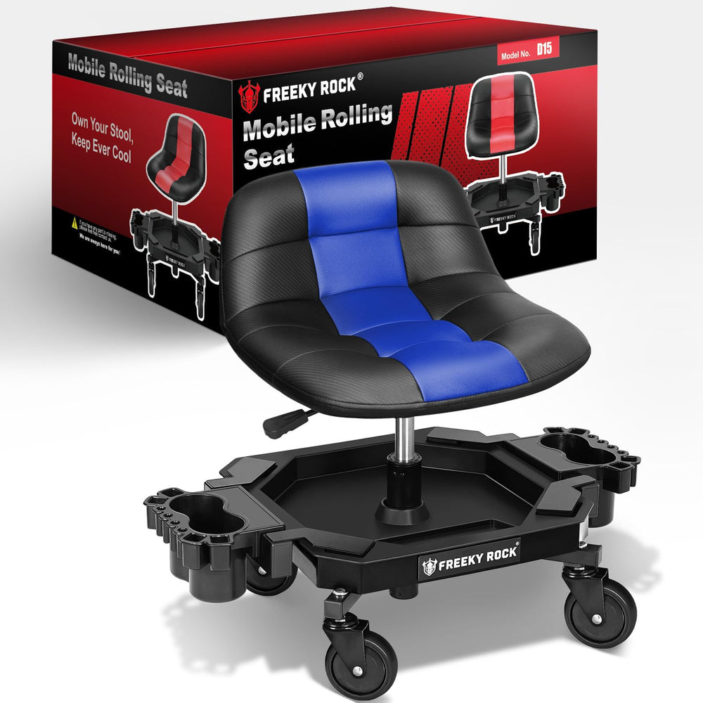 FREEKYROCK rolling stool with wheels for easy workshop mobility