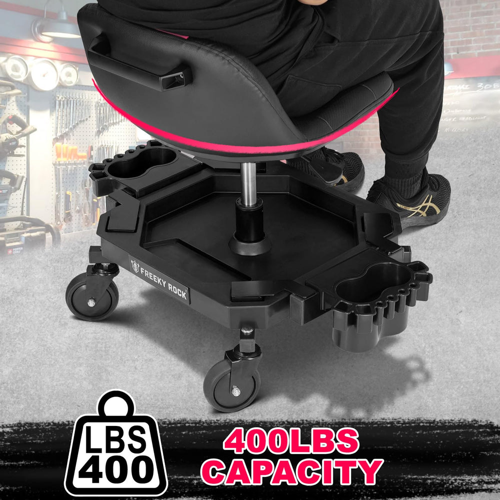 FREEKYROCK cup holders and tool slots organize essentials while you work