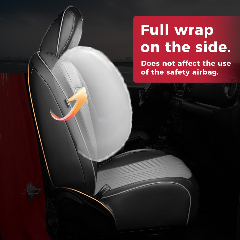 FREESOO Jeep Gladiator seat belt and airbag compatible design protects safety features.