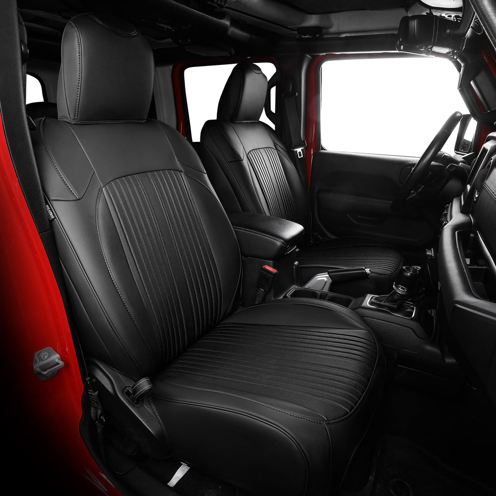 FREESOO Jeep Gladiator seat cover front view with snug protection.