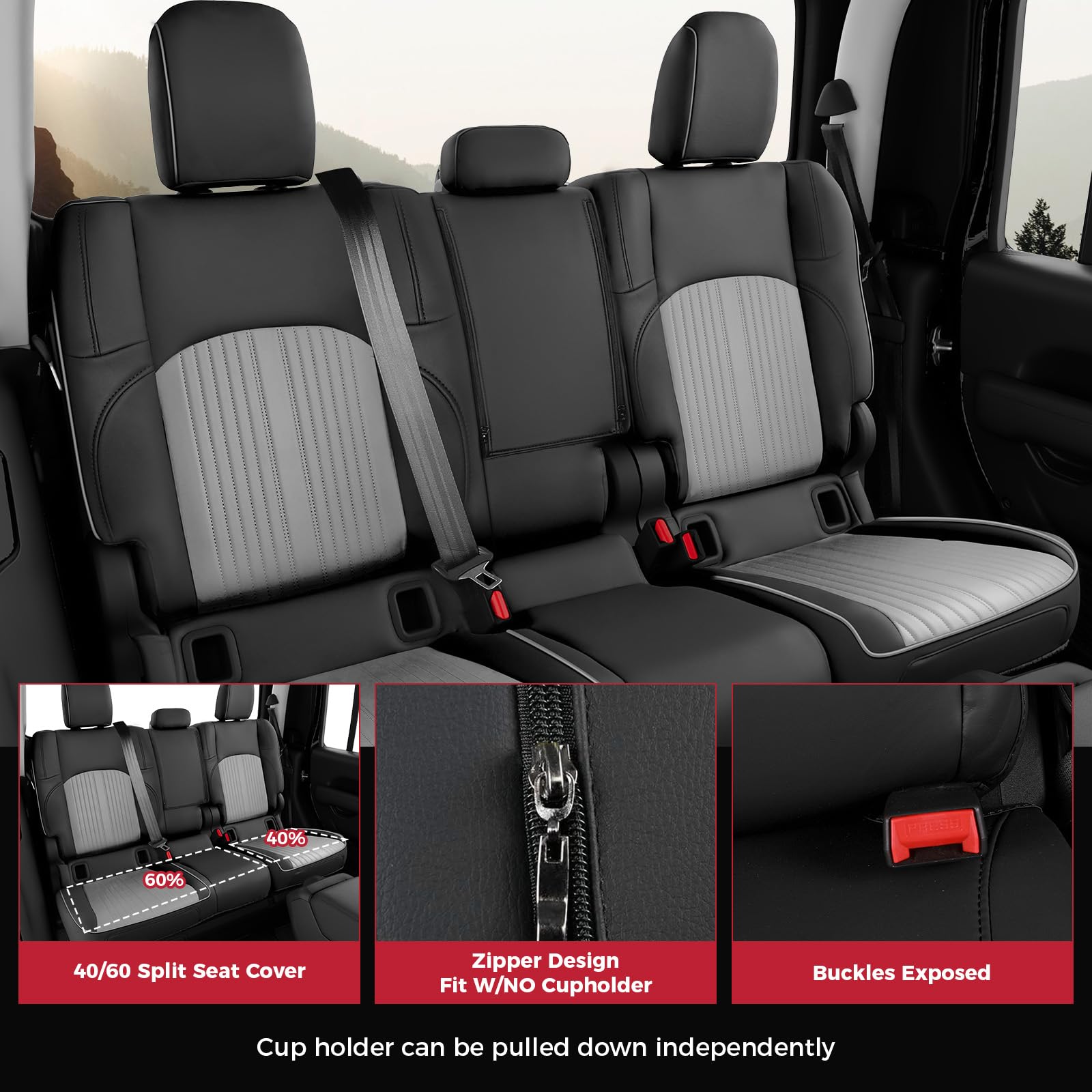 FREESOO Gladiator seat padding detail enhances comfort during long drives.