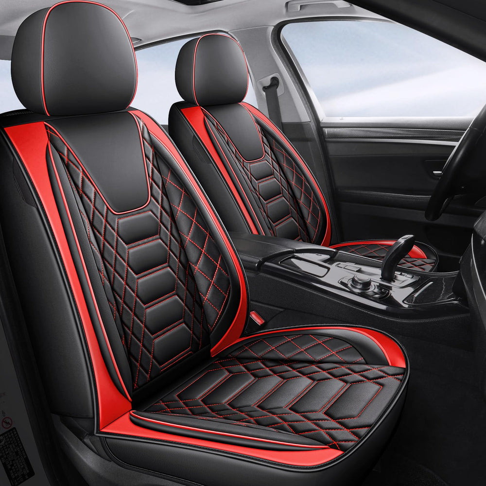 FREESOO leather front seat cover showing full coverage and protection