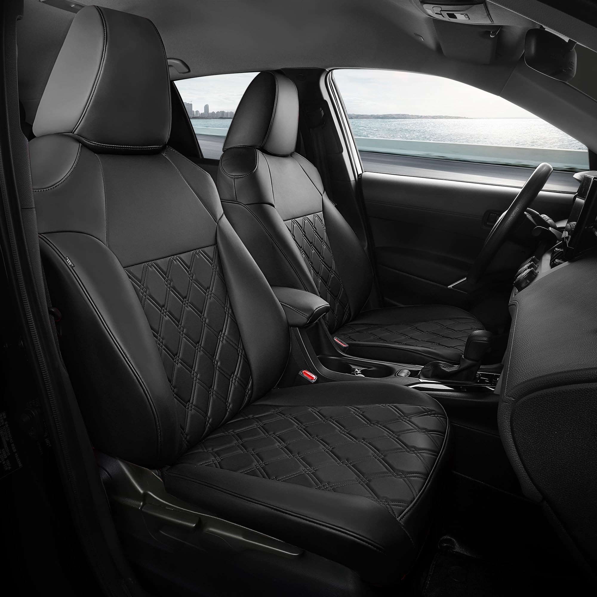 FREESOO Toyota Corolla front seat cover with snug fit and leather-like texture