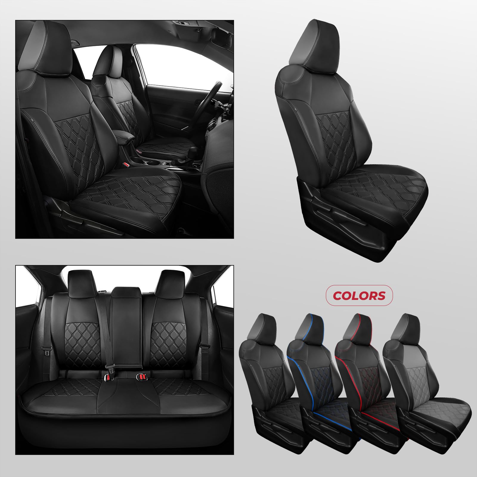 FREESOO full set covers front, rear seats and headrests completely