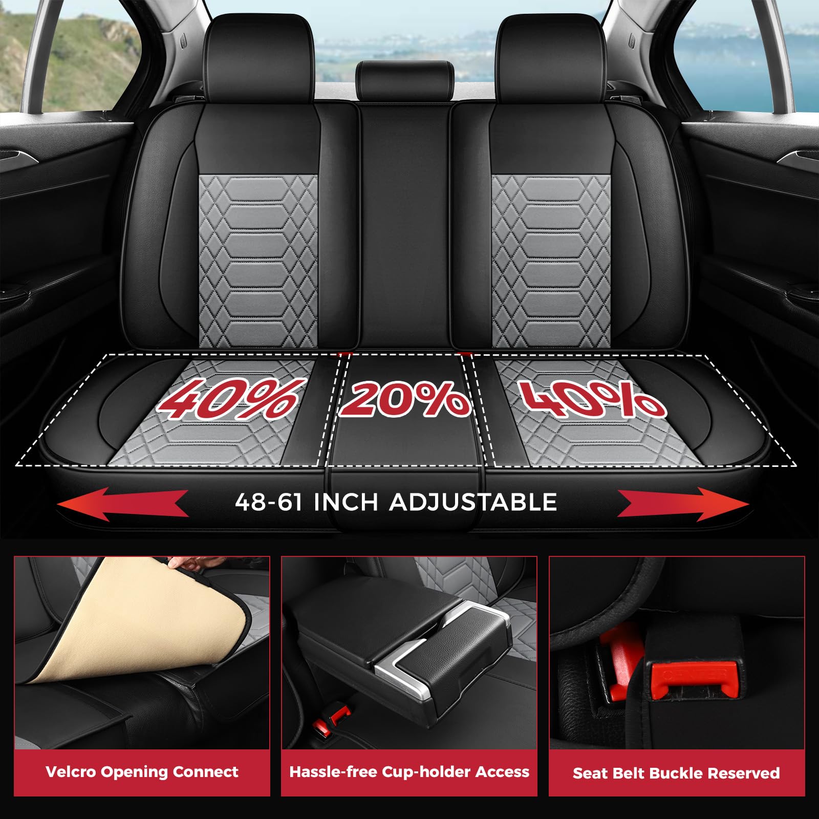 FREESOO rear seat covers protect upholstery while keeping passengers comfortable.