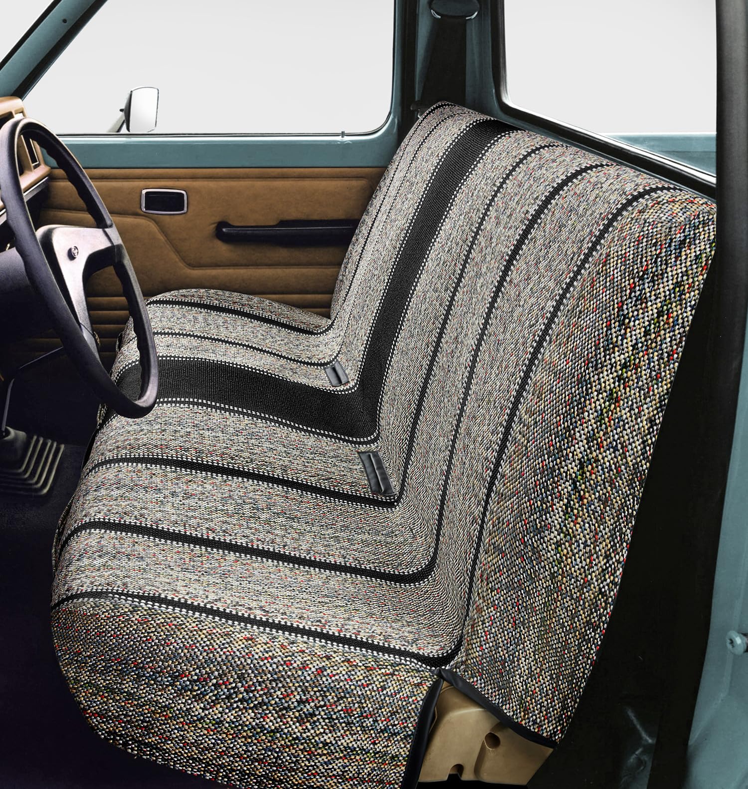 Fremont Auto Baja saddle seat cover front view showing durable protection for full-size benches