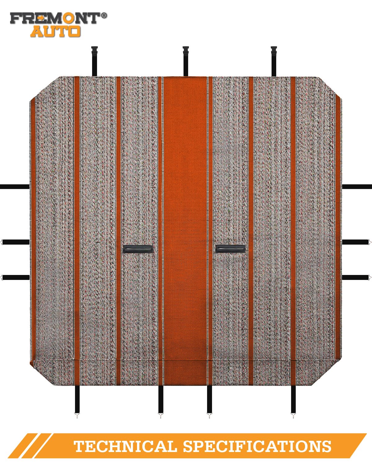 FREMONT AUTO Baja Saddle Seat Cover orange universal fit for full-size benches.