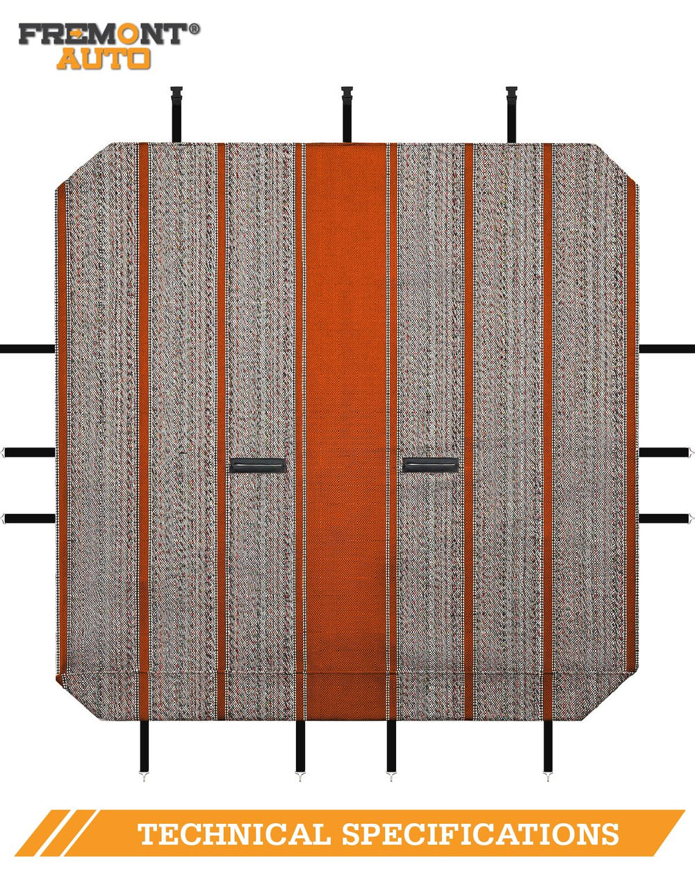 FREMONT AUTO Baja Saddle Seat Cover orange universal fit for full-size benches.