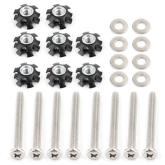 Frezon stainless steel nuts close-up for RV ladder repair, highlighting durability