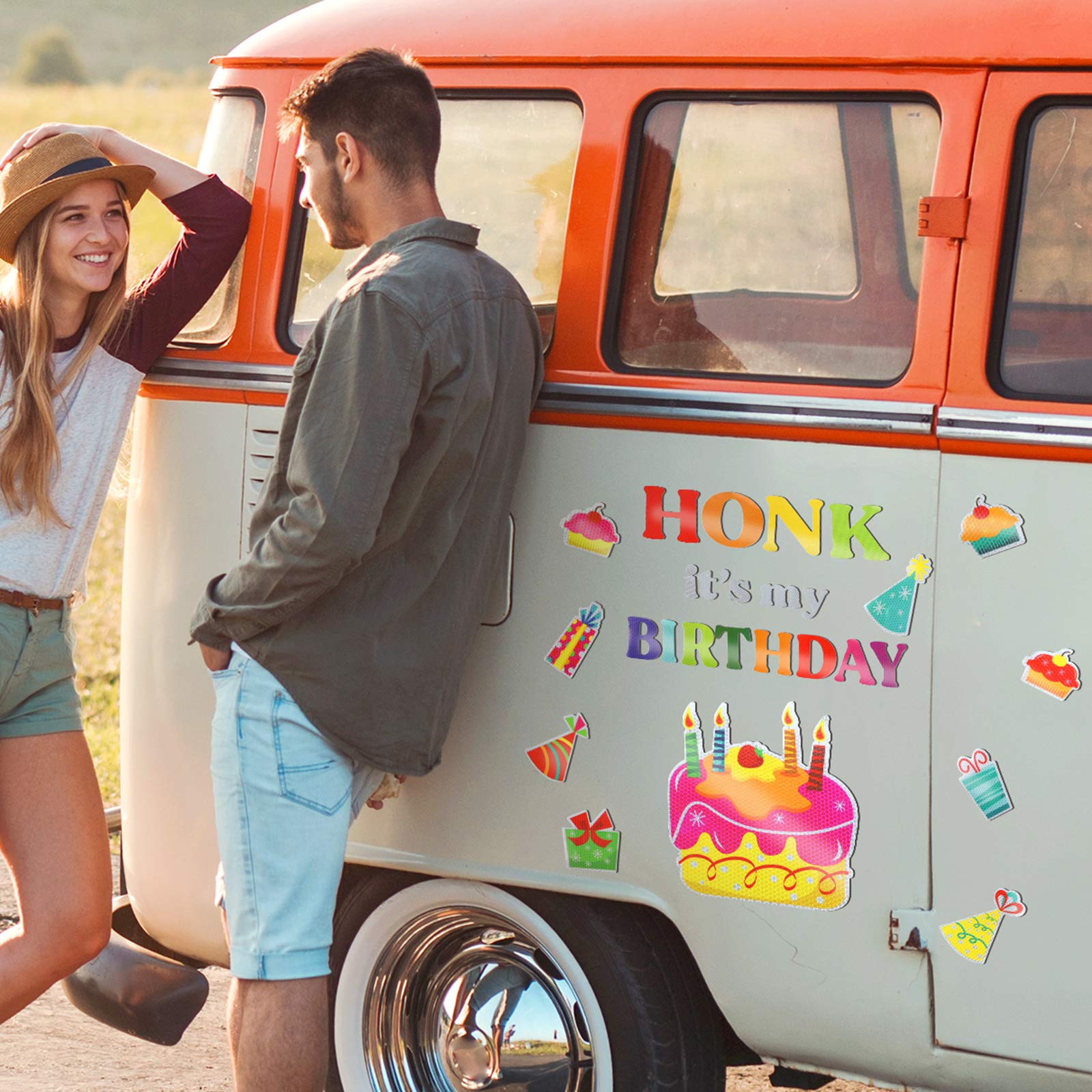 Frienda birthday letters magnets for decorating fridges or cars with bright colors.