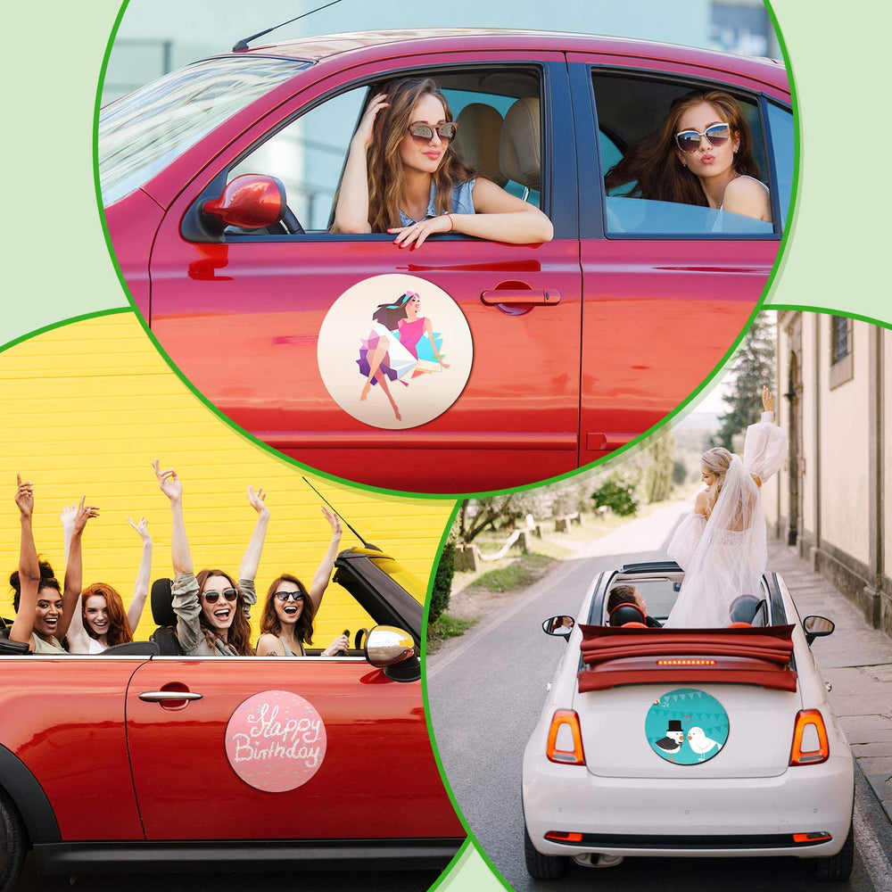 Frienda bumper magnet sign 12-inch round, ideal for temporary ads