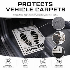 Frienda car mats featuring footprint design with blessings for a playful interior touch