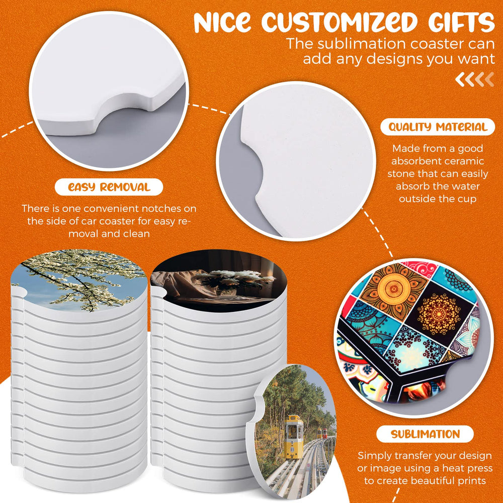 Frienda ceramic coaster absorbs moisture to keep your car clean.