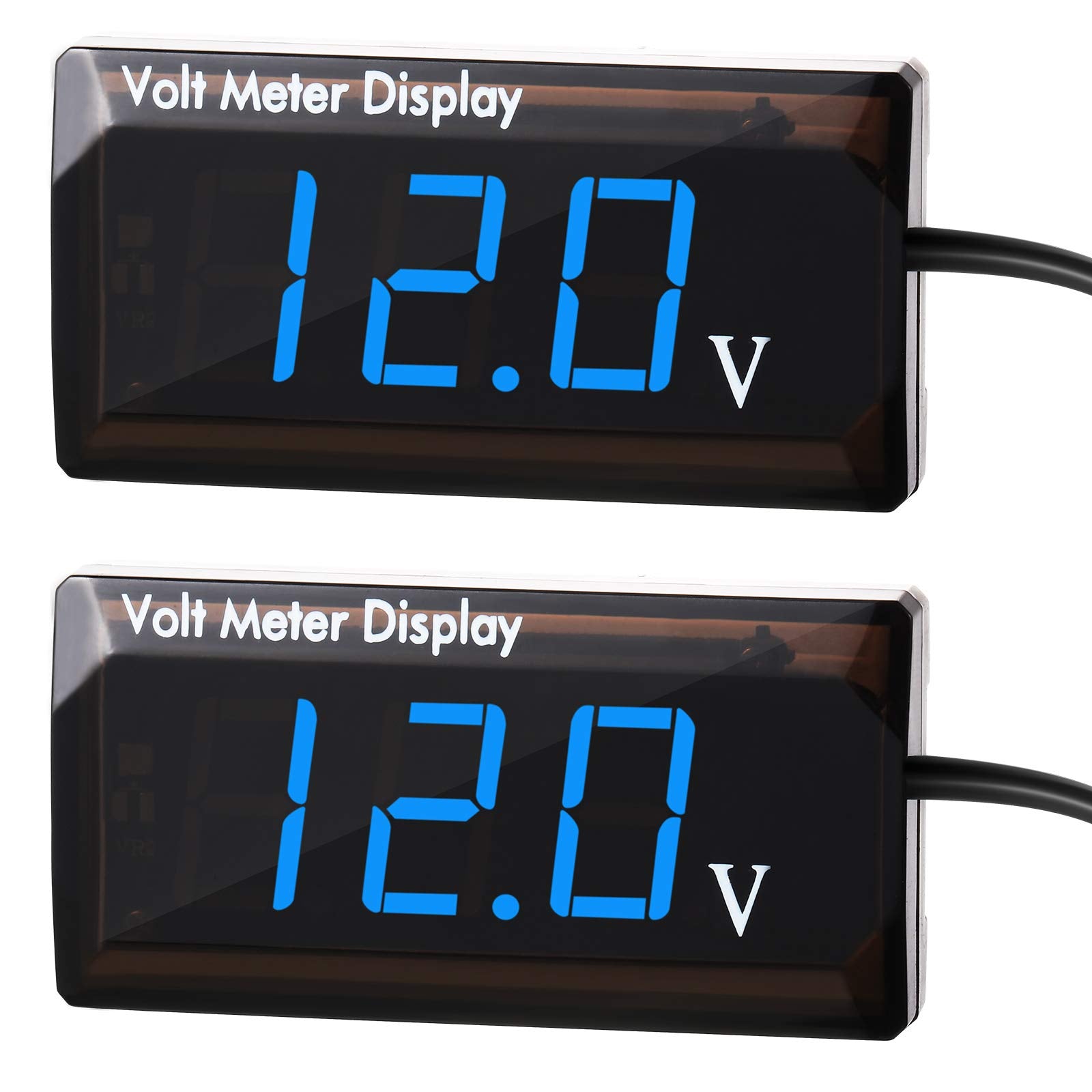 Frienda DC voltmeter with blue LED display for quick vehicle voltage checks.
