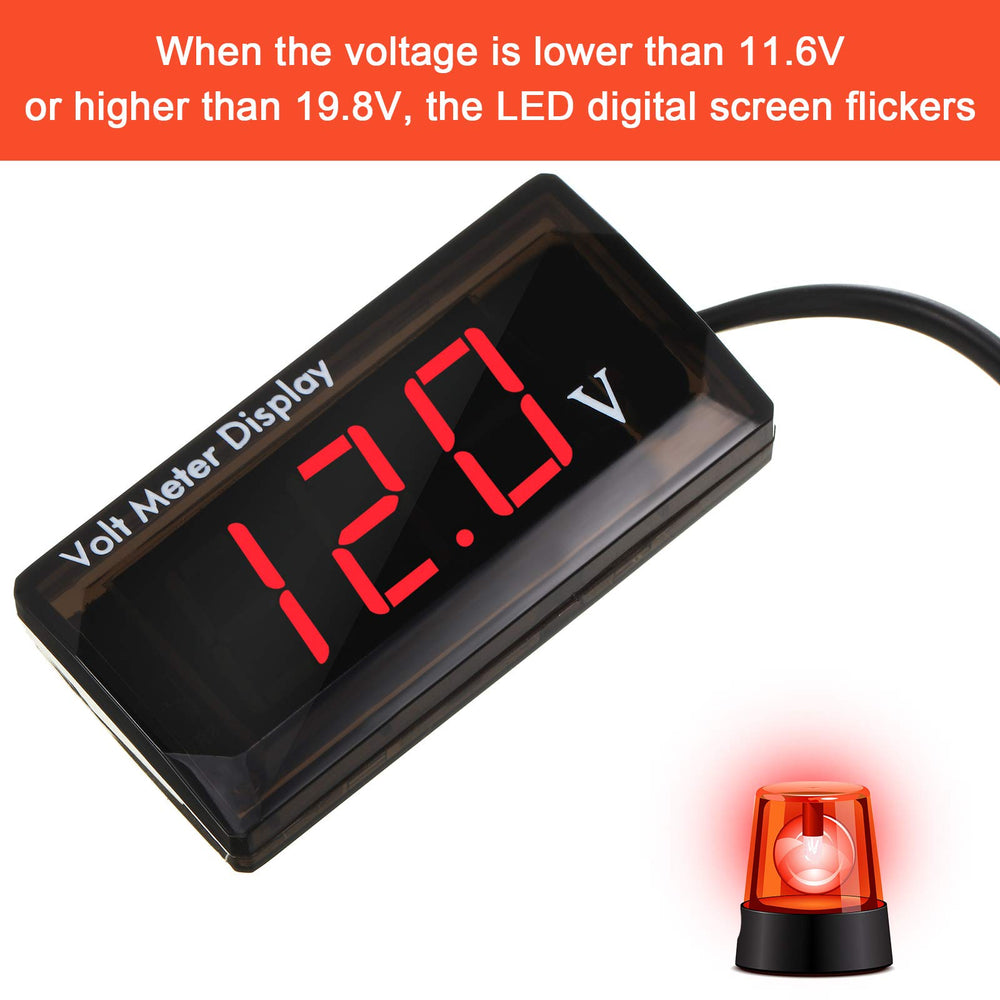 Frienda DC volt meters dashboard display shows real-time voltage for vehicles.