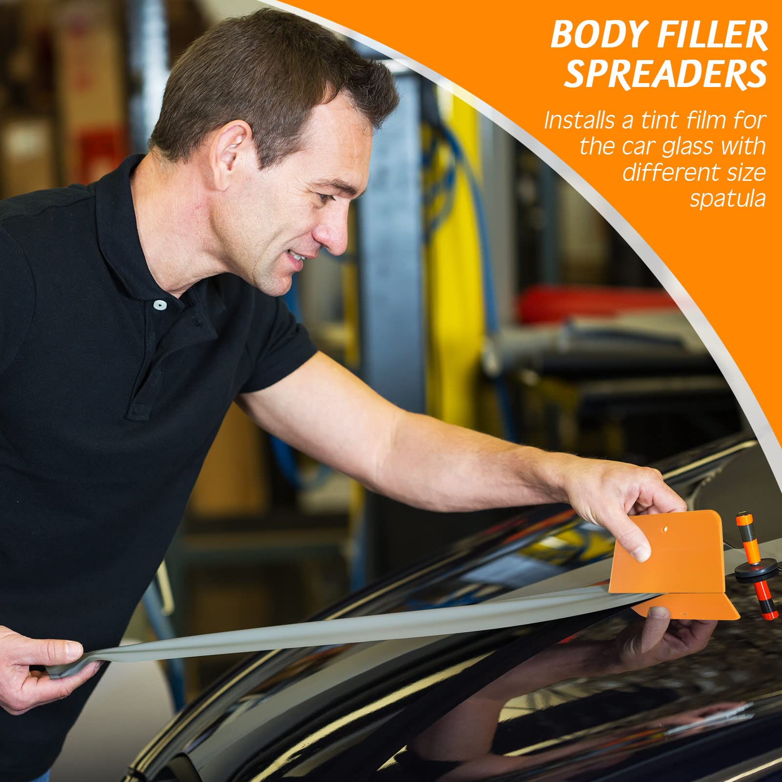 Frienda flexible-edge spreader adapts to curved surfaces for even coatings.