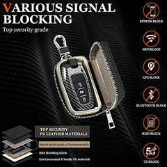 Frienda car key fob bag shows dimensions for compatibility