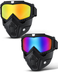 Frienda motorcycle goggles with colorful frame offering wide peripheral vision for riding