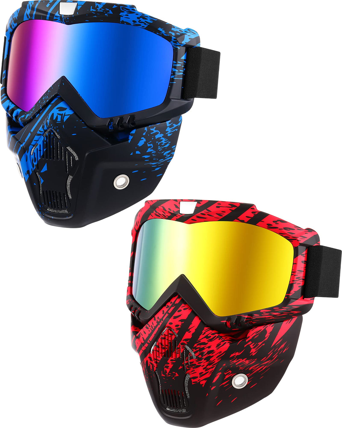 Frienda motorcycle goggles face-cover close-up with breathable padding for comfort and shielded wear.