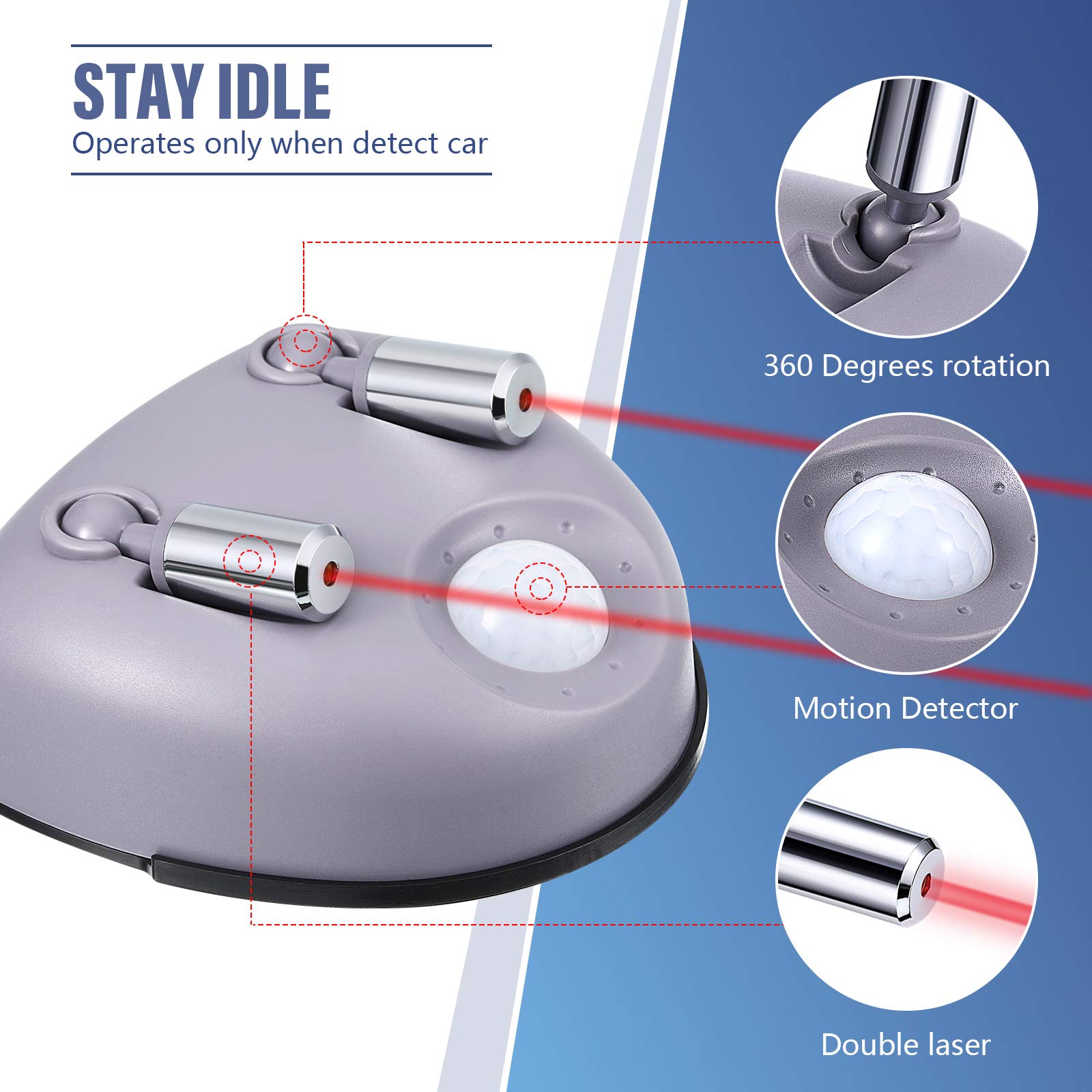 Frienda Park Dual Laser motion-detection lights up as you approach for easy visibility.