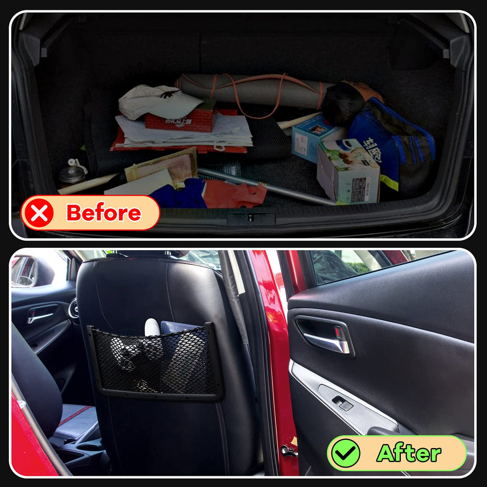 Frienda space-saving net pockets help store tools and drinks neatly.
