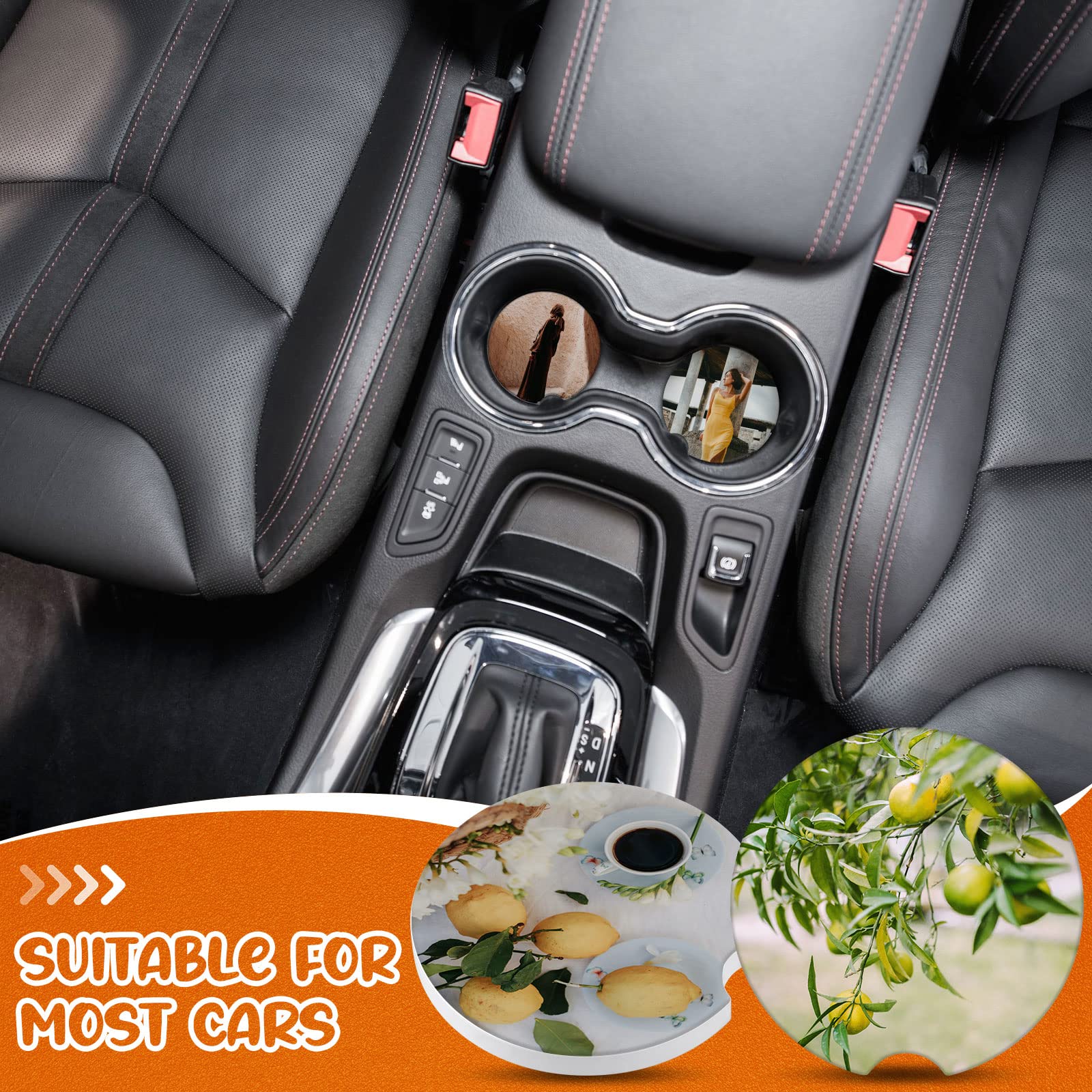 Frienda versatile ceramic coasters for cars, kitchens, offices.