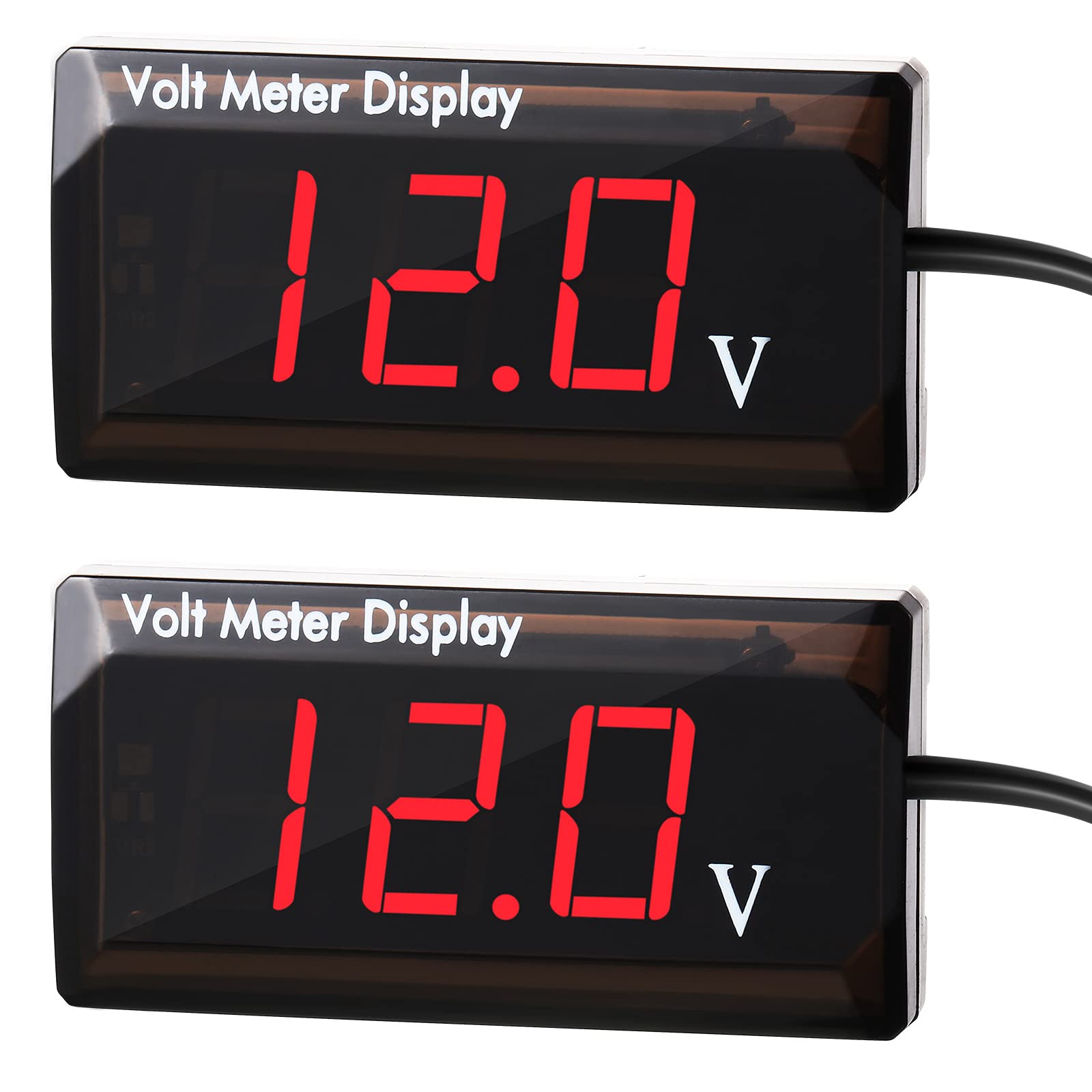 Frienda voltmeters 2pc set with red LED display for clear voltage monitoring.
