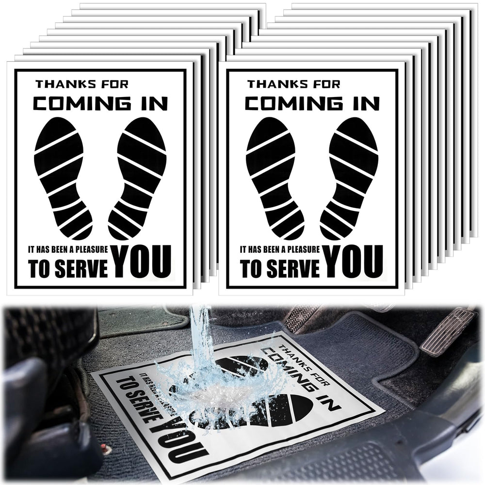 Frienda waterproof paper car floor mats in white protecting interiors during trips