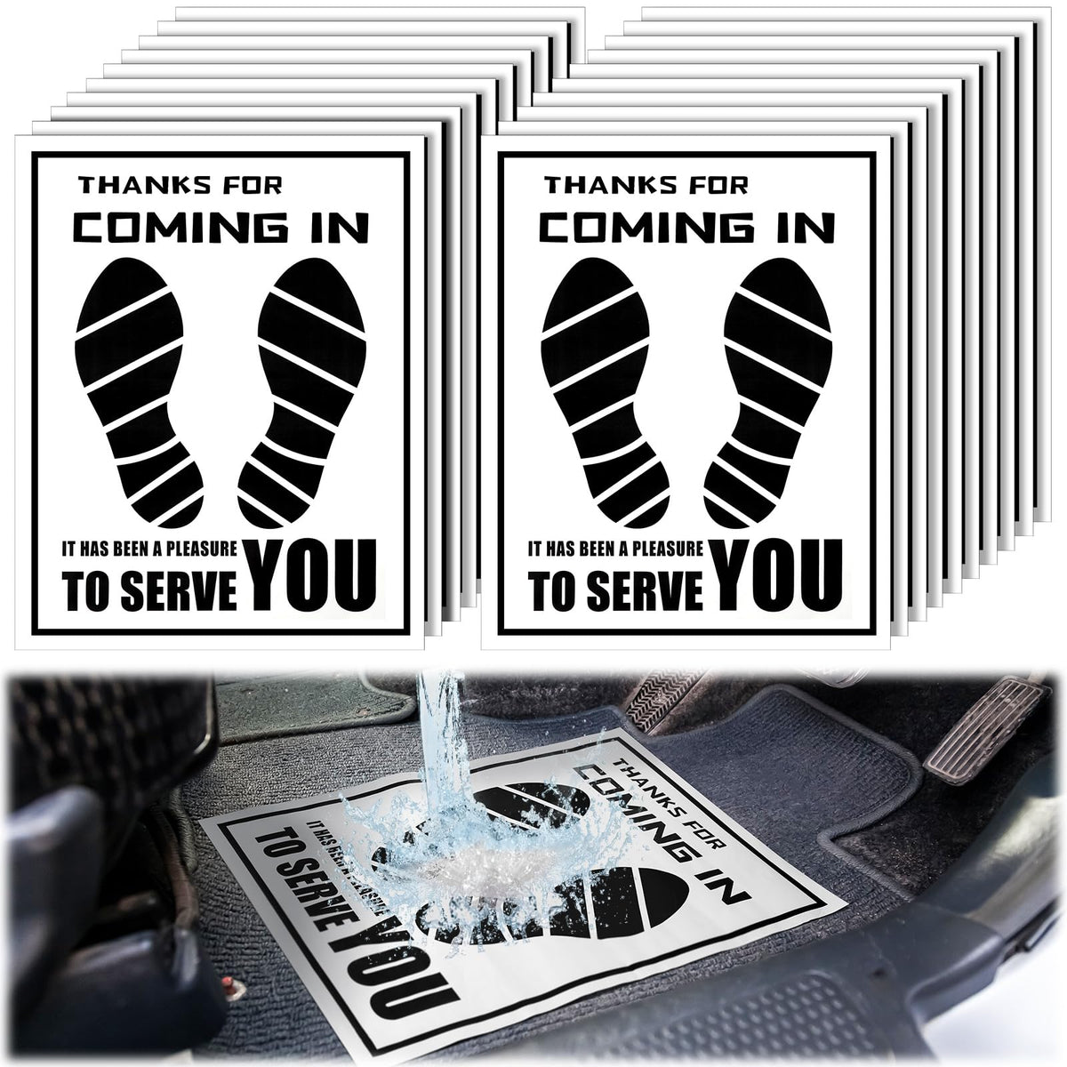 Frienda waterproof paper car floor mats in white protecting interiors during trips