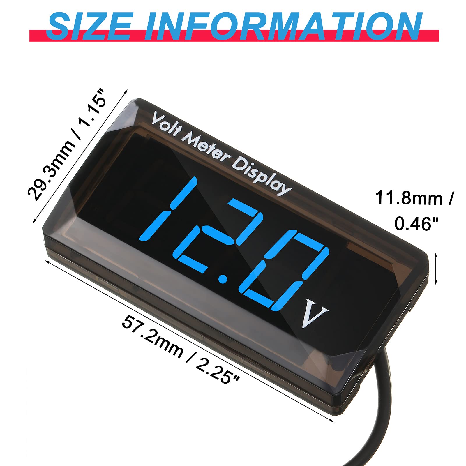 Frienda waterproof voltmeter suited for car and outdoor installations.