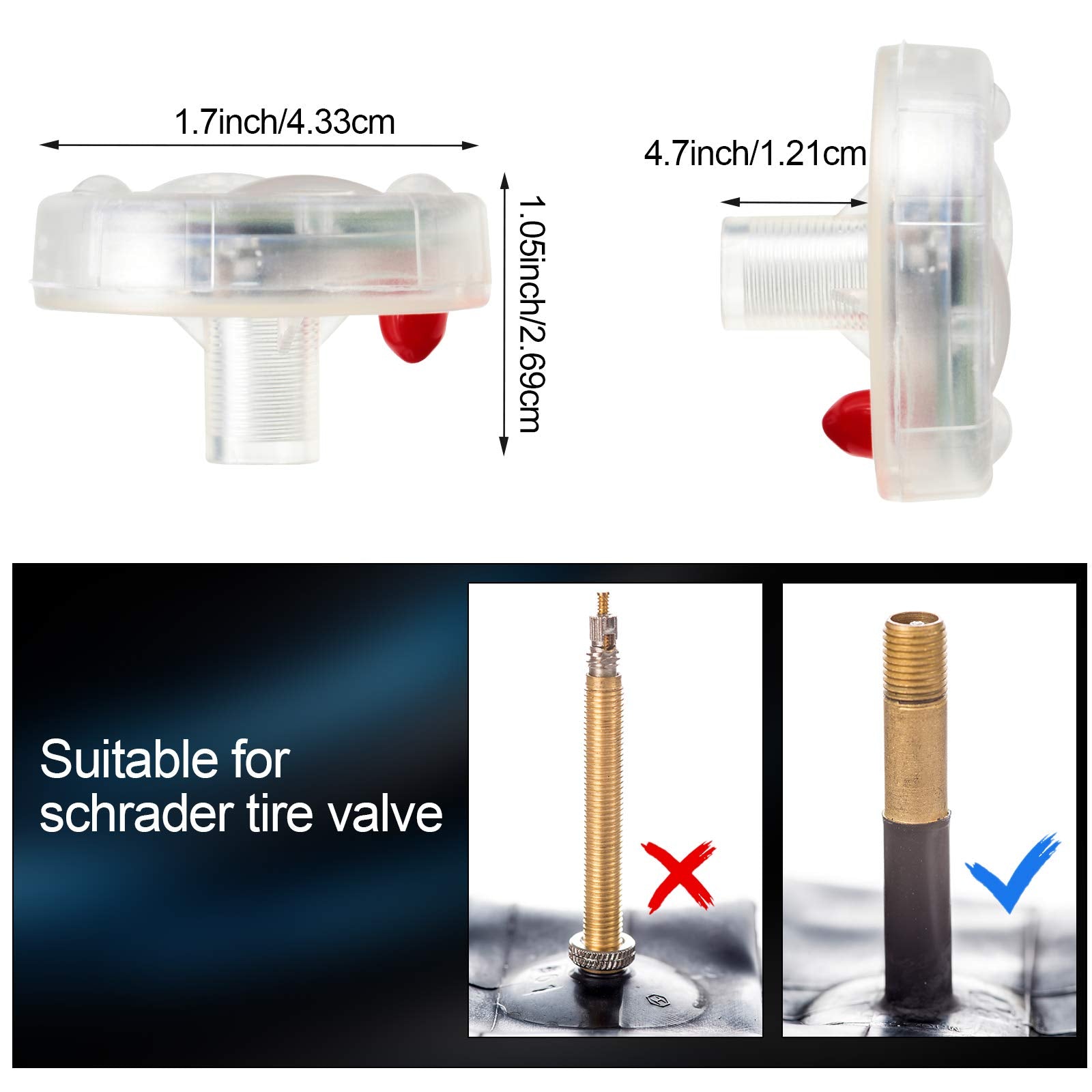 Frienda wheel valve light installation for easy mounting on standard air valves