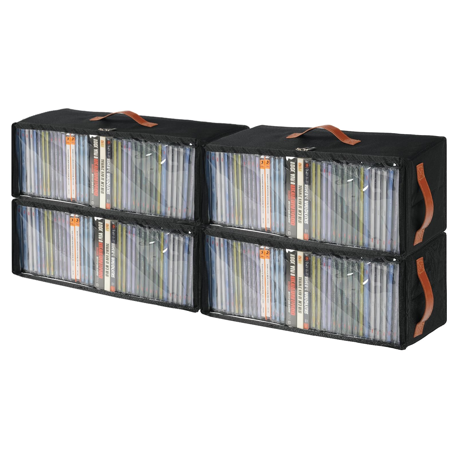 Frlanse 4-pack CD storage box with front window for quick access.