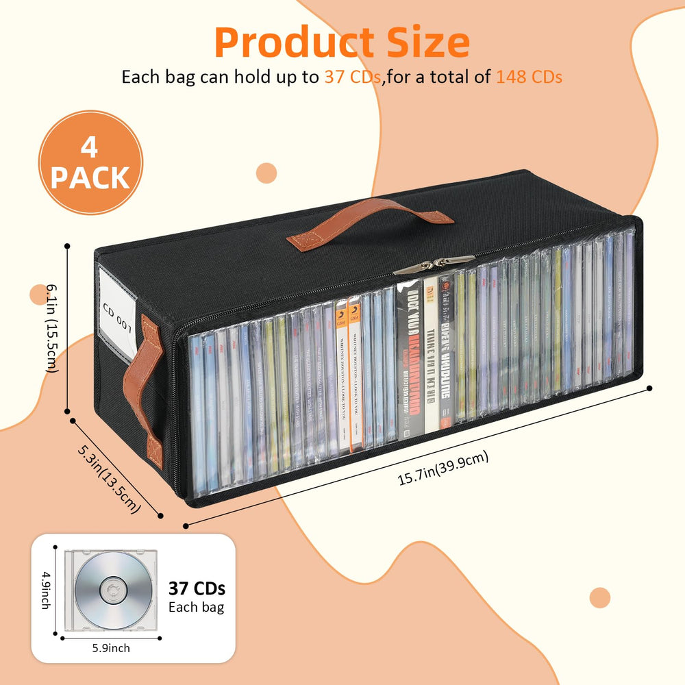 Frlanse stackable CD box on a shelf to maximize space.