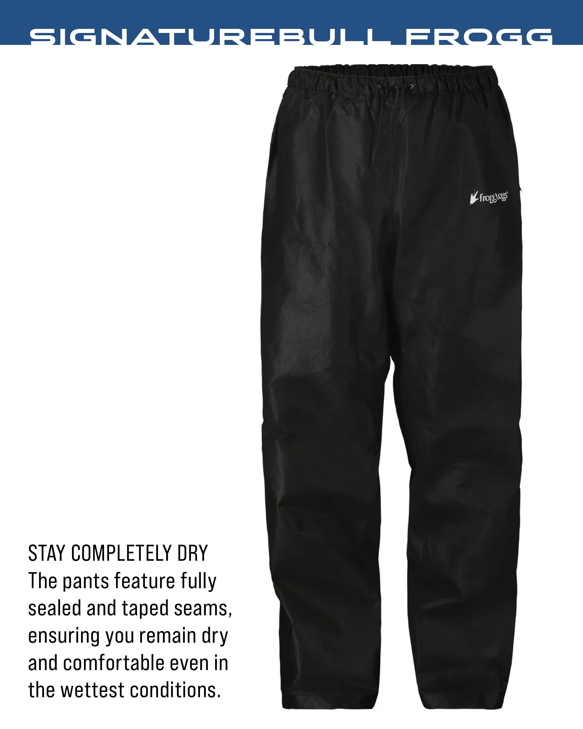 Zippered leg openings on Frogg Toggs Bull Frogg Pant for easy boot overlayering