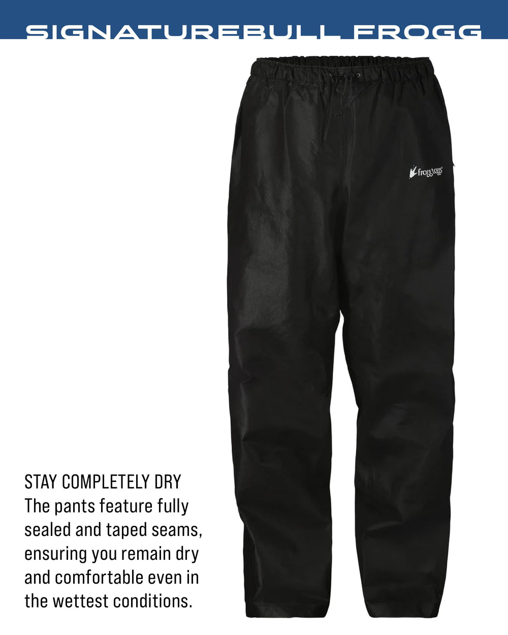 Zippered leg openings on Frogg Toggs Bull Frogg Pant for easy boot overlayering