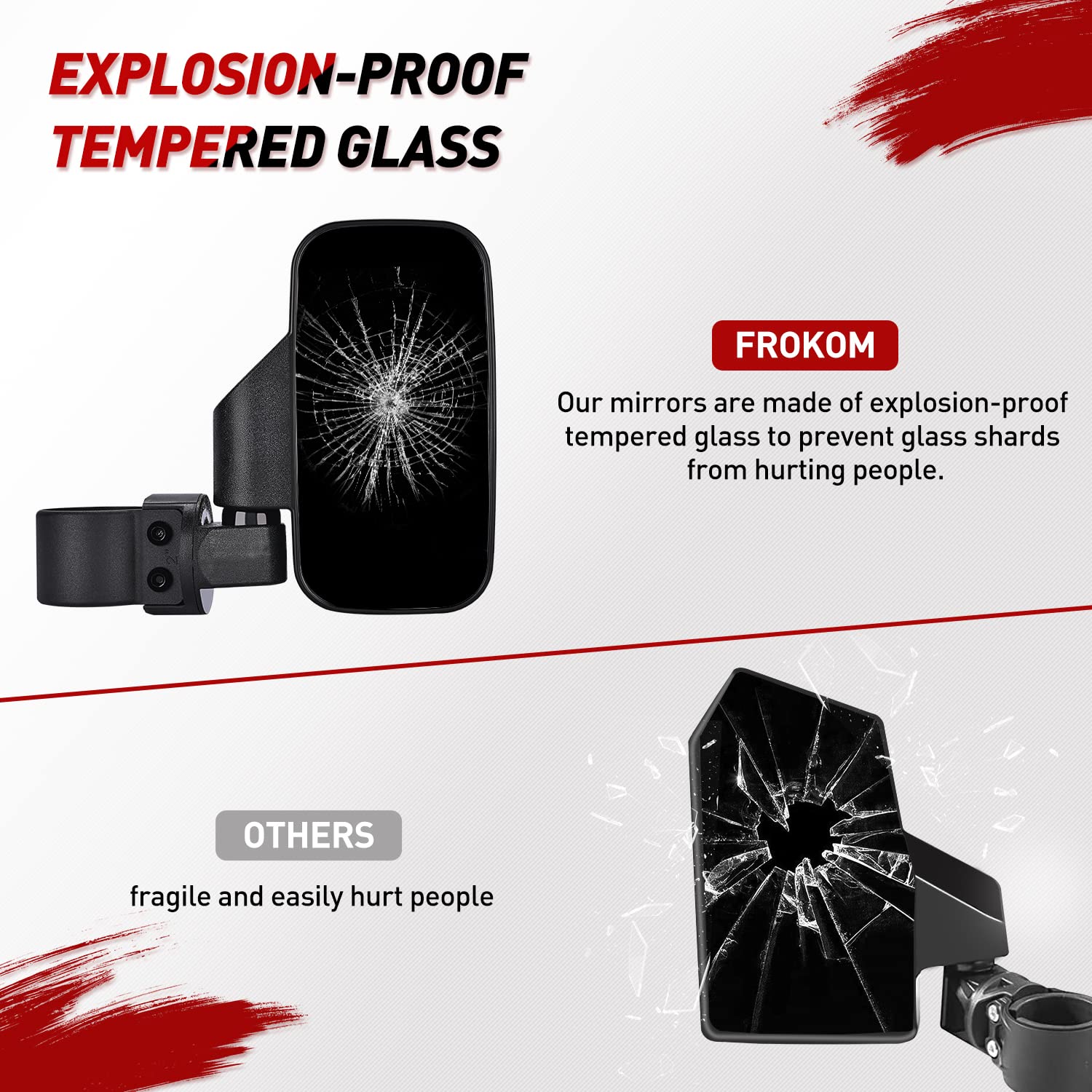 Frokom ABS housing and tempered glass resist vibration for stable visibility.